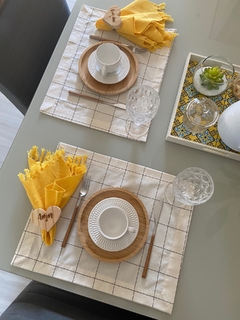 Lugar americano Grid Off White - comprar online