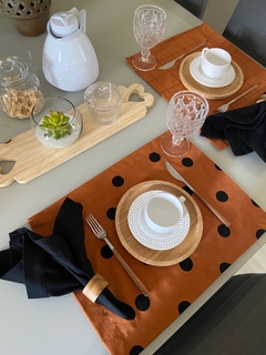 Lugar americano poá Terracota - Ateliê Mimos de Mesa