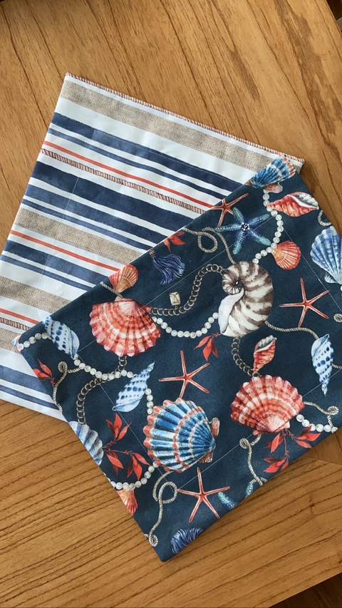 Lugar americano conchas azul marinho