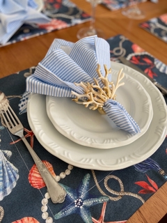 Lugar americano conchas azul marinho - comprar online