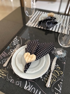 Lugar americano lousa / listrado - Ateliê Mimos de Mesa