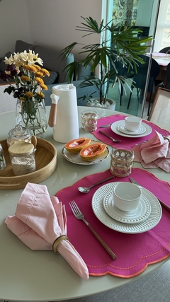 Lugar americano bordado rosa pink na internet