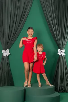 Imagem do MACAQUINHO CATARINA BORDADO VERMELHO