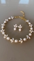 Conj Joana Colar e Brinco Branco - comprar online