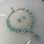 Conj Regina Colar E Brinco Gota e Stras Azul