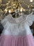 Vestido Infantil Branco Rosa e Lilás com Tule Brilhoso Petit Cherie 51113125062 na internet
