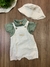 Conjunto Infantil Masculino Jardineira e Body e Chapéu Up Baby 125744437