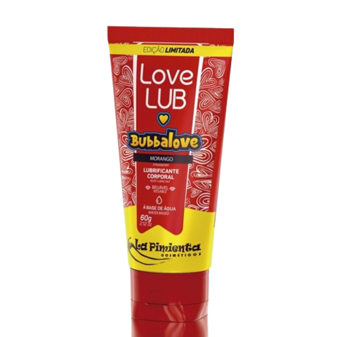 LOVE LUB BUBBALOVE LUBRIFICANTE CORPORAL BEIJÁVEL MORANGO 60G LA PIMIENTA - Fábrica da Sedução