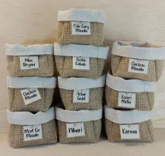 Imagem do Cachepô Algodão Cru - Frases e Logotipos - Tag Personalizada - Juta & Tecido