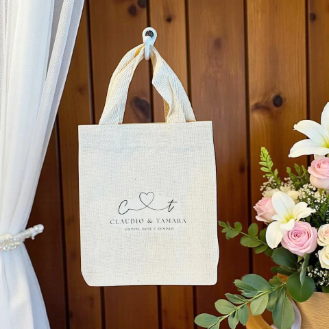 Sacolinha Minibag Unidos Pelo Coração - Lembrancinha Personalizada de Casamento - comprar online