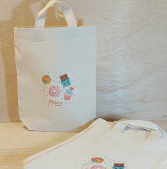 Sacola Batizado - Pomba - Espírito Santo - Lembrancinha - Algodão Cru - 20x25cm - Craft.Mimo