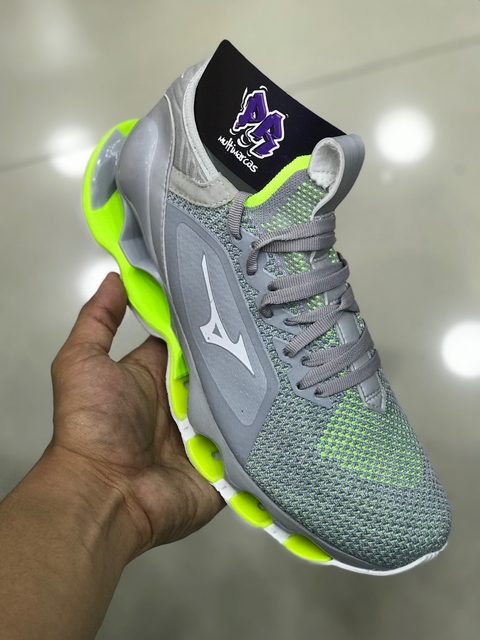 mizuno wave pro x wk cinza e verde