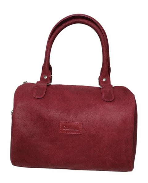 Cartera con manija tipo baul de cuero (4492CU) - comprar online