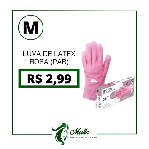 PAR DE LUVA LATEX ROSA M TPE FLEX