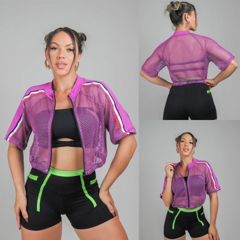 CROPPED MB DE TELA COM ZIPER FRONTAL EXCLUSIVA - buy online
