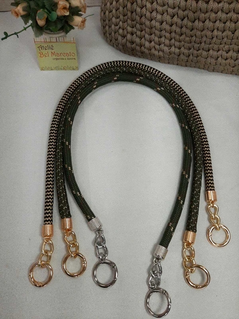 Alça náutica para bolsa de crochê +argolas articuladas 60 cm - comprar online