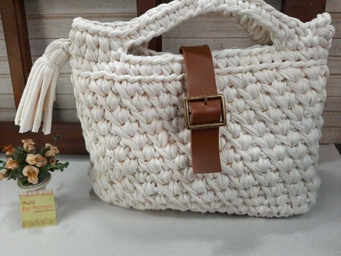 Bolsa de crochê grande com fecho e fecho fivelão Ref 94 - comprar online