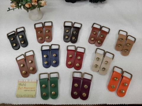 Porta alça para bolsa couro eco 1 par completo