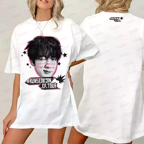 Camiseta JIN #RUNSEOKJIN EP TOUR bts - em Algodão - (ESTOQUE BRASIL) - comprar online