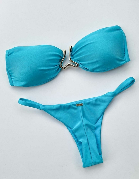 Biquíni Tomara-que-caia - Azul Turquesa - comprar online
