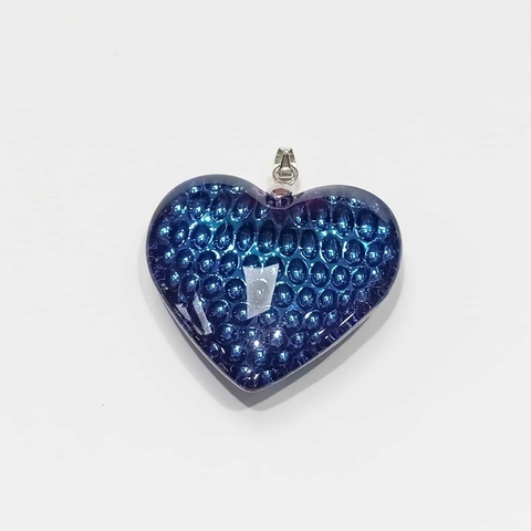 Dije corazòn de vidrio tornasol x35mm escamado - comprar online