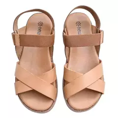 Sandália New Face Couro Beauty Com Elástico - WN Shoes