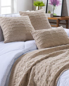 Conjunto Decoração em Tricot Areia na internet