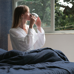 Lençol com Elástico 100% Linho Europeu - Ocean - comprar online