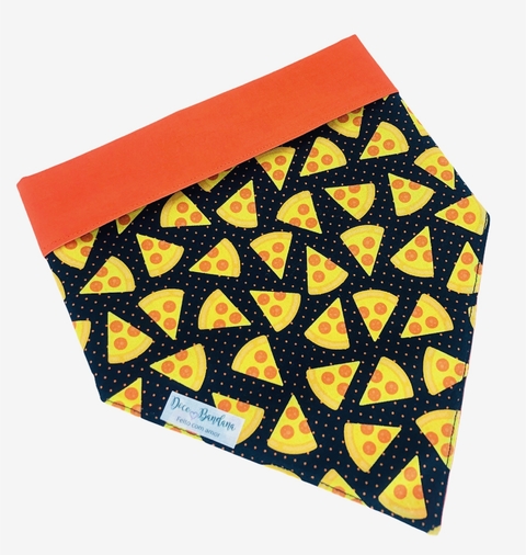Bandana pizzas dupla face laranja