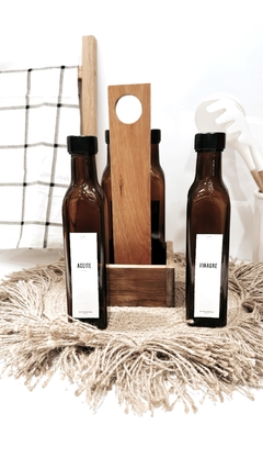 Porta condimento con 4 botellas