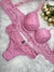 Conjunto de lingerie importado rendado ZeD cropped rosa