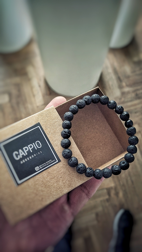 Pulsera piedra volcánica