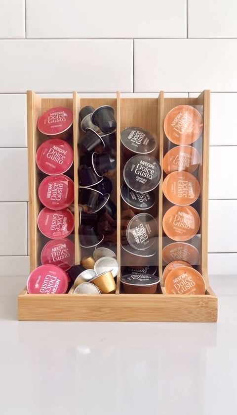 PORTA CÁPSULAS VERTICAL BAMBU - comprar online