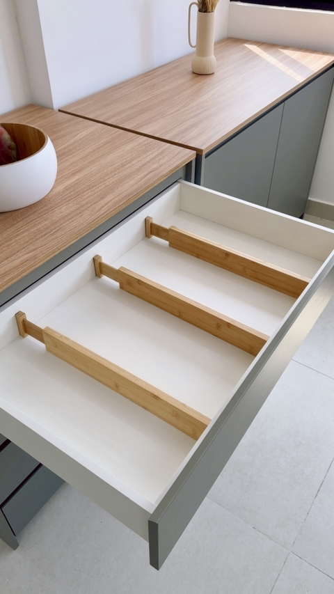 DIVISÓRIA DE GAVETAS AJUSTÁVEL BAMBU