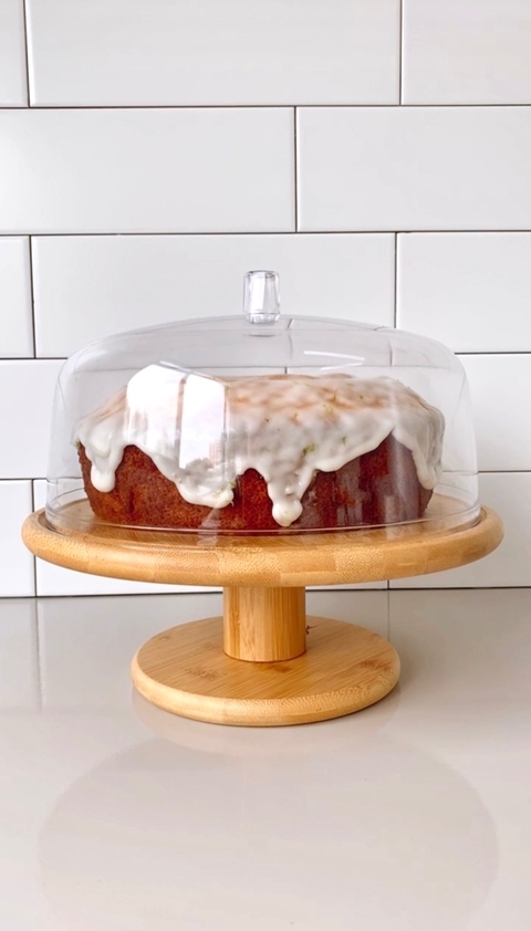 BOLEIRA BAMBU COM PÉ E CÚPULA