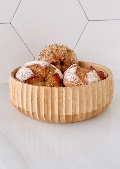 BOWL DE BAMBU CANELADO M