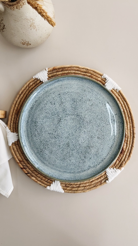 PRATO CERAMICA RASO CIANO - comprar online