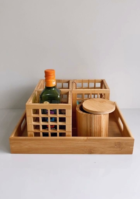 PORTA UTENSÍLIOS BAMBU VAZADO