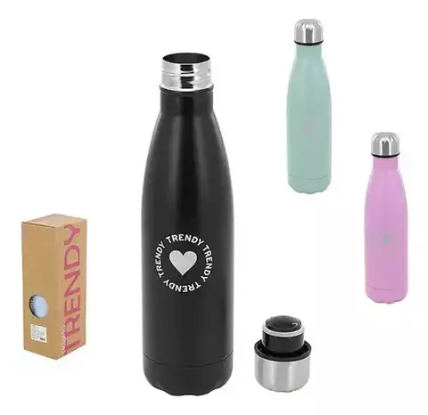 BOTELLA TÉRMICA DE ACERO INOXIDABLE TRENDY 500ML