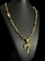 CORDÃO CADEADO ALONGADO 12MM + PINGENTE - BANHADO A OURO 18k