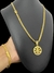 CODÃO + PULSEIRA CADEADO DUPLO 5MM + PINGENTE BANHADO A OURO 18K