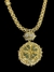 CORDÃO CADEADO DUPLO 10MM + PINGENTE TREVO - BANHADO A OURO 18K - Elite imports 18k