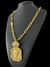 CORDÃO CADEADO ALONGADO 12MM + PINGENTE - BANHADO A OURO 18k