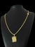 CORDÃO CADEADO 3MM + PINGENTE PLACA ROSTO CRISTO P - BANHADO A OURO 18K - comprar online