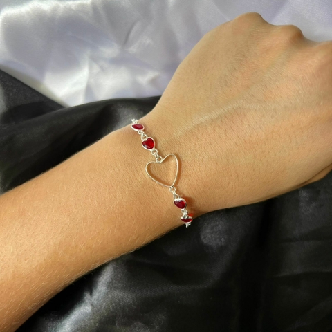 Pulseira Coração Vermelho