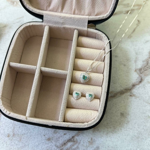 Conjunto Coração P Verde Água