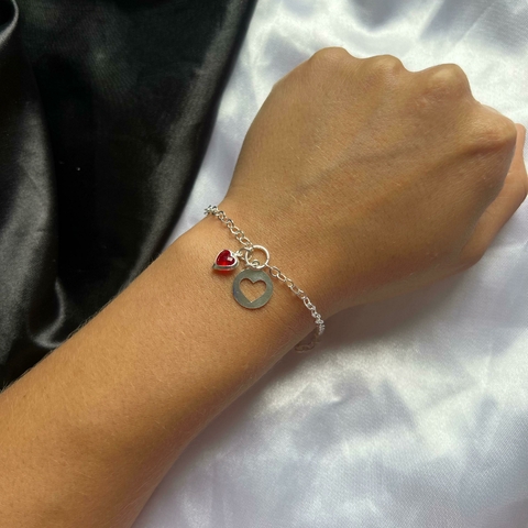 Pulseira Coração Duplo