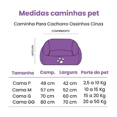 Caminha Para Cachorro Ossinhos Cinza - P na internet