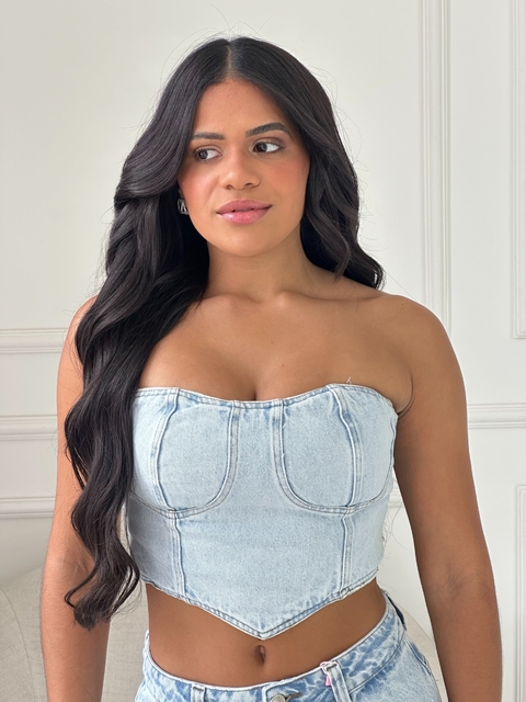 Corselet Retrô Jeans Claro Cód. 2500 - comprar online