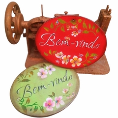 Placa Bem-vindo Vermelha na internet